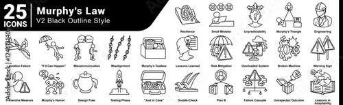 Murphy's Law  icon bundle 25 in line style