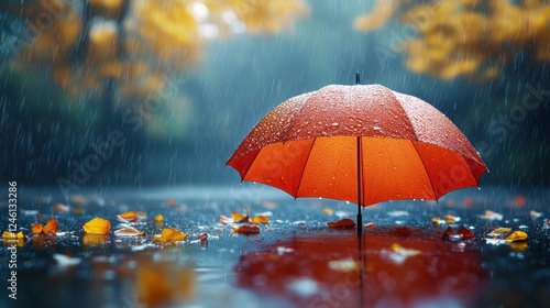 Wallpaper Mural autumn concept umbrella in the rain white background vintage retro effect style pictures Torontodigital.ca