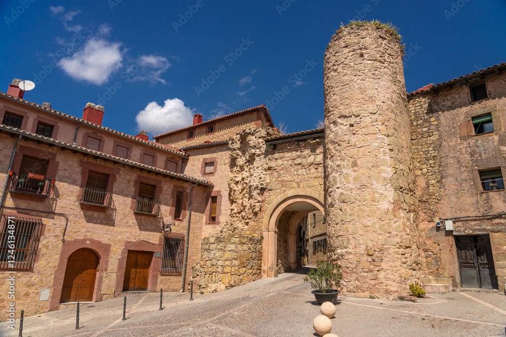 Hierro door of the walls of the beautiful medieval village of Siguenza, Guadalajara, Spain. Hierro door of the walls of the beautiful medieval village of Siguenza, Guadalajara, Spain.