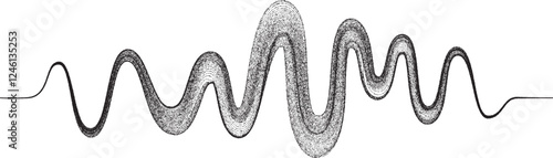 Decorative swirl of line. Roughen curved lines .Abstract flow linear fluid shapes .Curly design element. Music sound wave . Swirl calligraphic flourish divider ornament design. Curve lines Vector