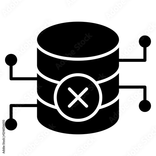 Database Remove Glyph Icon