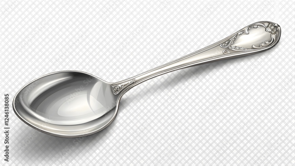 Shiny Metallic Silver Spoon Reflective and Minimalist Design V5 Shiny Metallic Silver Spoon Reflective and Minimalist Design V5