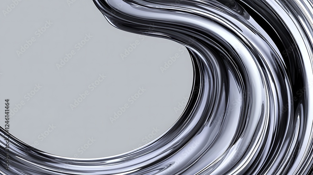 Abstract silver swirl, gray background Abstract silver swirl, gray background