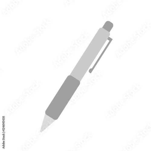 グレーのボールペンのベクターイラスト gray pen