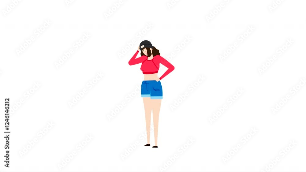 girl in red short dress