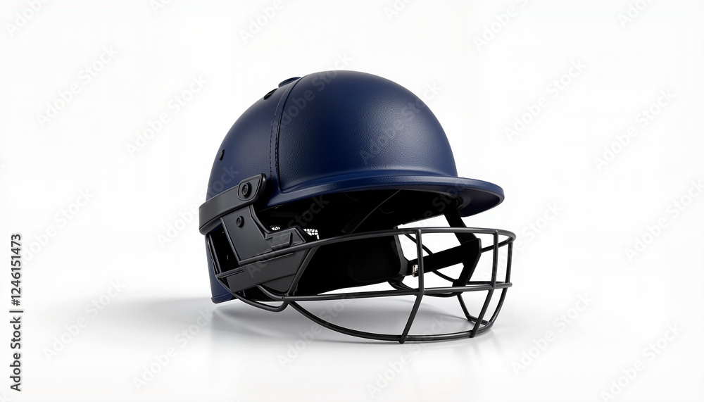 Naklejka premium Cricket helmet close-up highlighting texture and detail, sports equipment