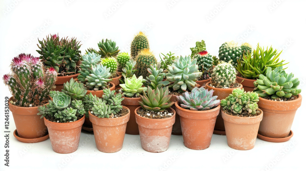 Colorful Selection of Potted Succulents and Cacti on Display for Home Decor Inspiration Colorful Selection of Potted Succulents and Cacti on Display for Home Decor Inspiration