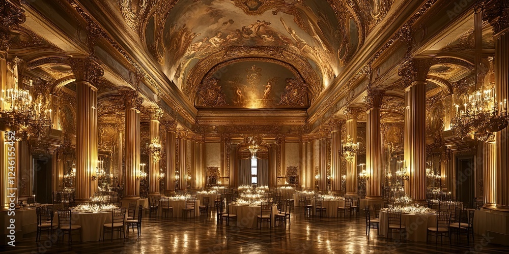 Opulent Gold Ballroom Event Space Elegant Decor Opulent Gold Ballroom Event Space Elegant Decor