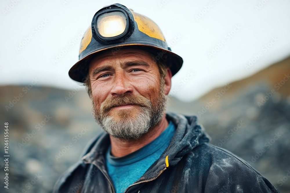 portrait of gold miner in rugged landscape featuring copy space and capturing essence of hard work and dedication portrait of gold miner in rugged landscape featuring copy space and capturing essence of hard work and dedication