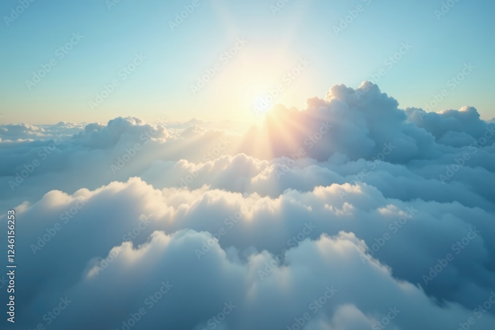Gentle morning light dances through the cirrus clouds above, hazy, heavenly, peaceful