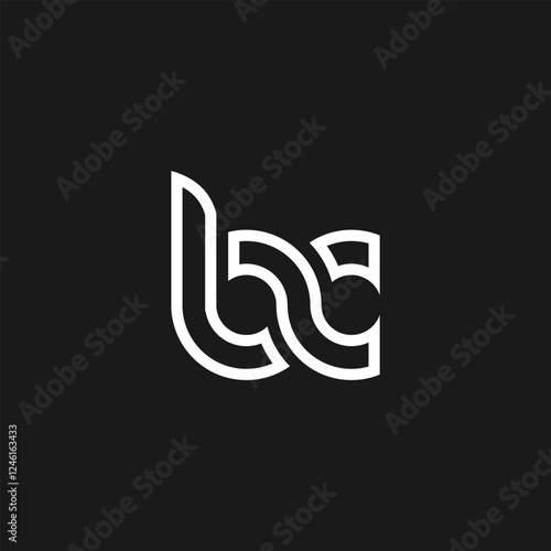Monogram BC logo design with interlocking rounded lines and minimalist aesthetic