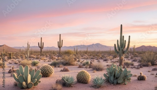 Wallpaper Mural Sunset Over a Vast Desert with Pastel Hues Torontodigital.ca