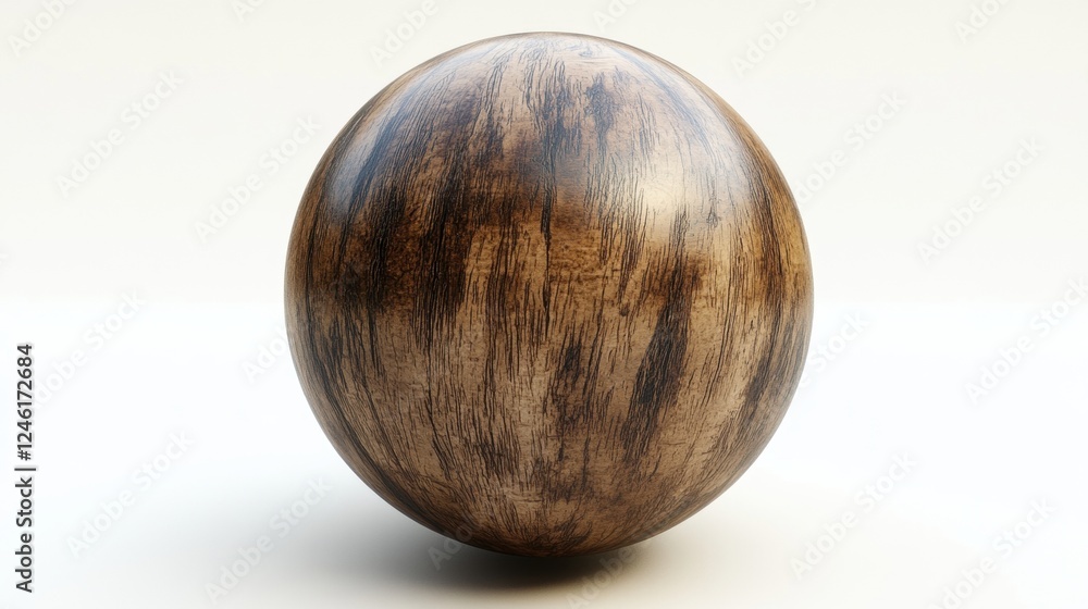Wooden Sphere with Distinct Grain Pattern and Smooth Finish Wooden Sphere with Distinct Grain Pattern and Smooth Finish