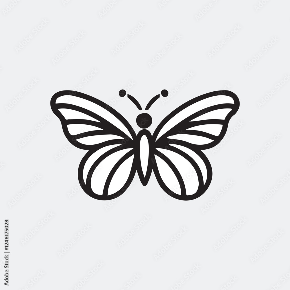 A black and white silhouette butterfly vector A black and white silhouette butterfly vector