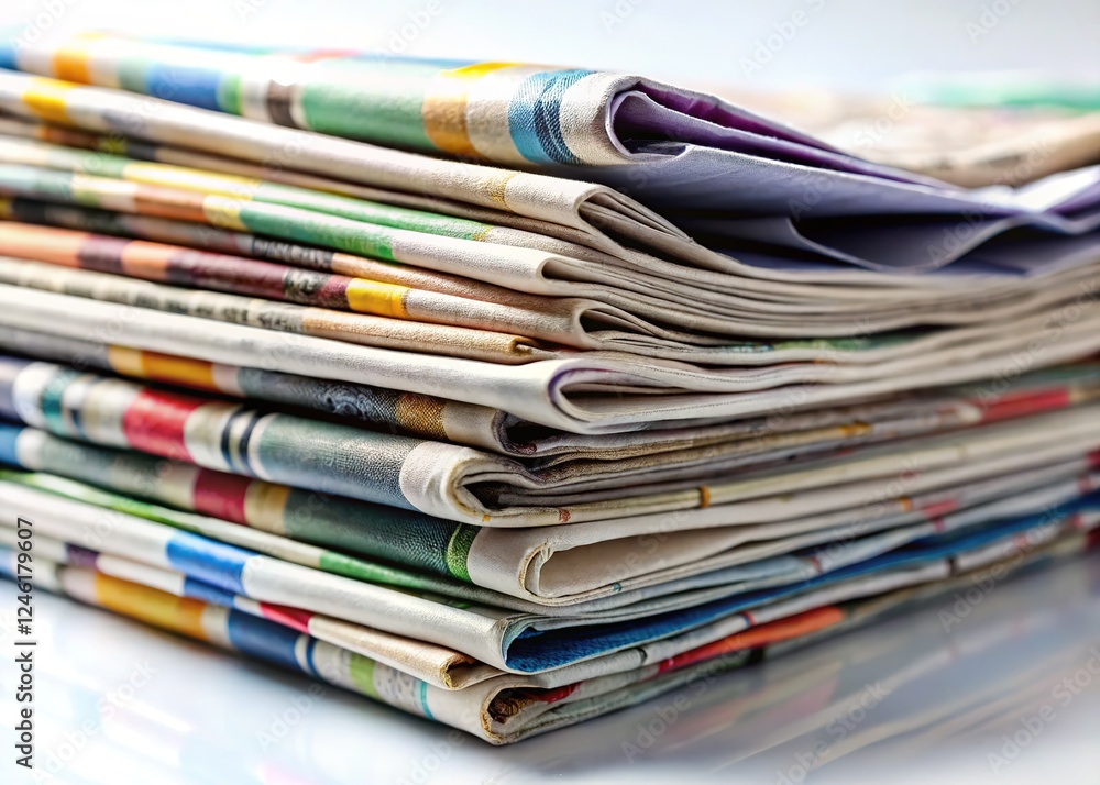 AI-created cutout of a bokeh-filled newspaper pile. AI-created cutout of a bokeh-filled newspaper pile.