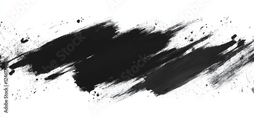 Black Ink Brush Stroke Texture Background