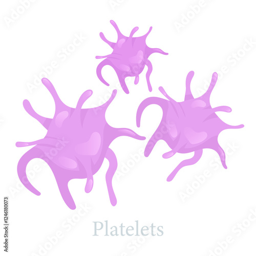 Vector image of blood composition. Red blood cells, white blood cells and platelets. Medical illustration for studying a person and his body. Element for your design.