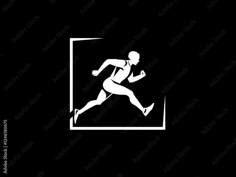 Dynamic silhouette of a runner in motion. Dynamic silhouette of a runner in motion.