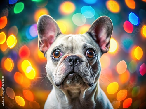 Wallpaper Mural Close-up, surprised, adorable pup.  Modern digital art.  Focus on the dog's happy face. Torontodigital.ca