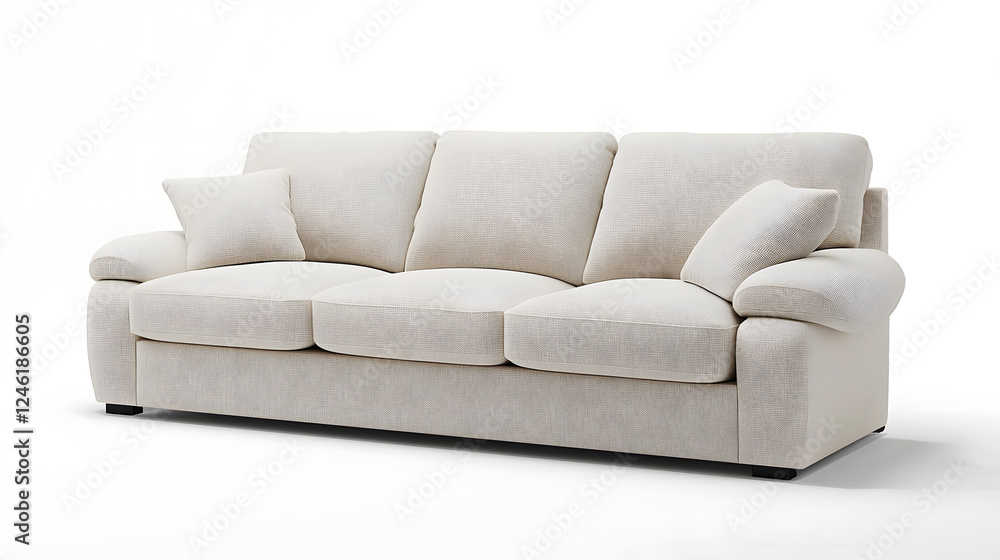 White comfortable sofa mock up isolated on white background White comfortable sofa mock up isolated on white background