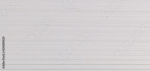 A stack of white paper is seen in close-up view. The horizontal lines created by the edges of each sheet give the image a uniform. Macro photo of closed book pages