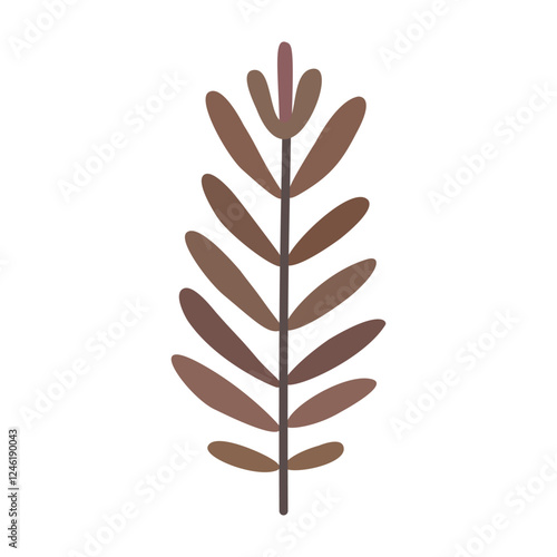 Plant leaf, branch. Icon, vector illustration, graphic design, flat style