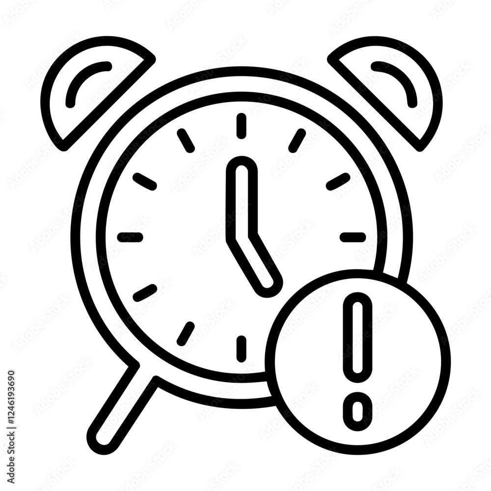 Alarm clock Outline Style Icon Design Alarm clock Outline Style Icon Design