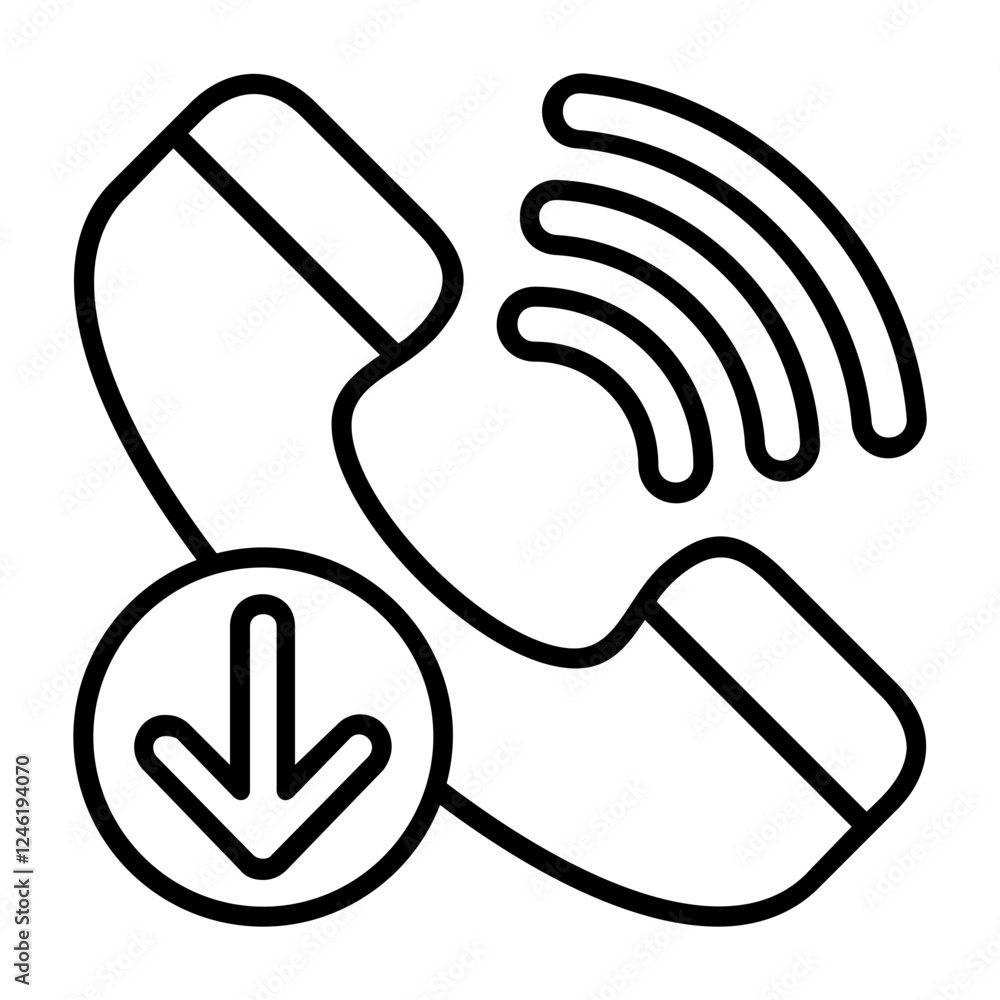 Incoming call Outline Style Icon Design Incoming call Outline Style Icon Design