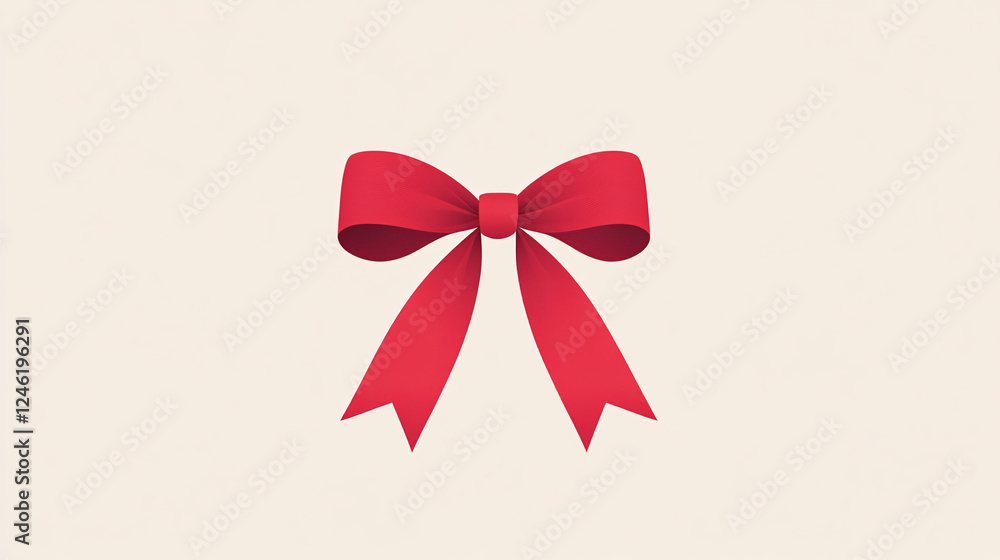 Classic red bow illustration isolated on a light background representing gift wrapping elegance and celebration
Classic red bow illustration isolated on a light background representing gift wrapping elegance and celebration