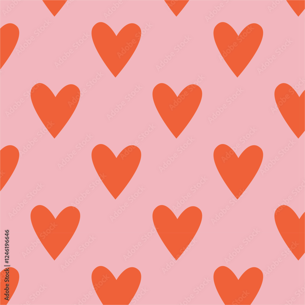 Heart pattern vector illustration. Heart background vector with red hearts on pink. Valentine background. Heart pattern vector illustration. Heart background vector with red hearts on pink. Valentine background.