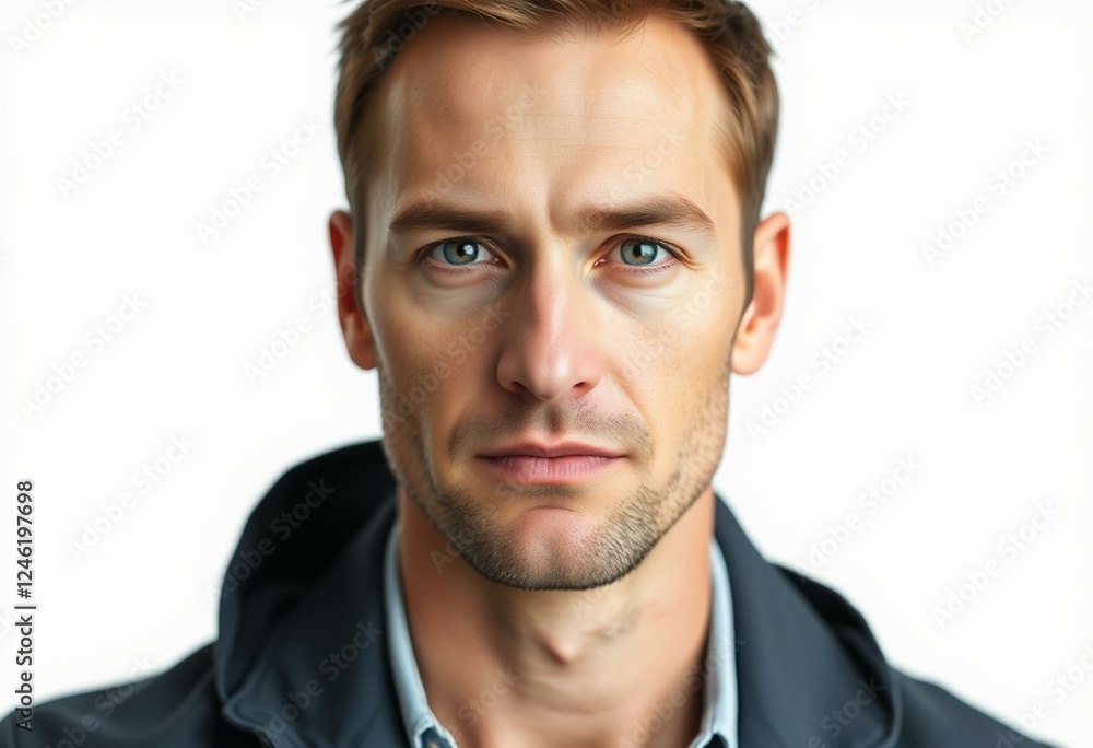 Fototapeta premium Male half-length portrait on white background