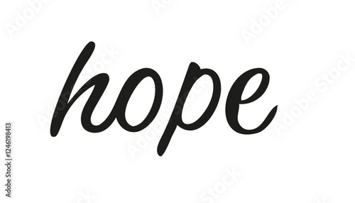 the word hope is written in pink on a white background