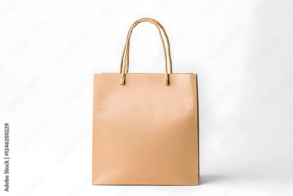 Brown paper bag for take away mock up, recycling package isolated on white background Brown paper bag for take away mock up, recycling package isolated on white background