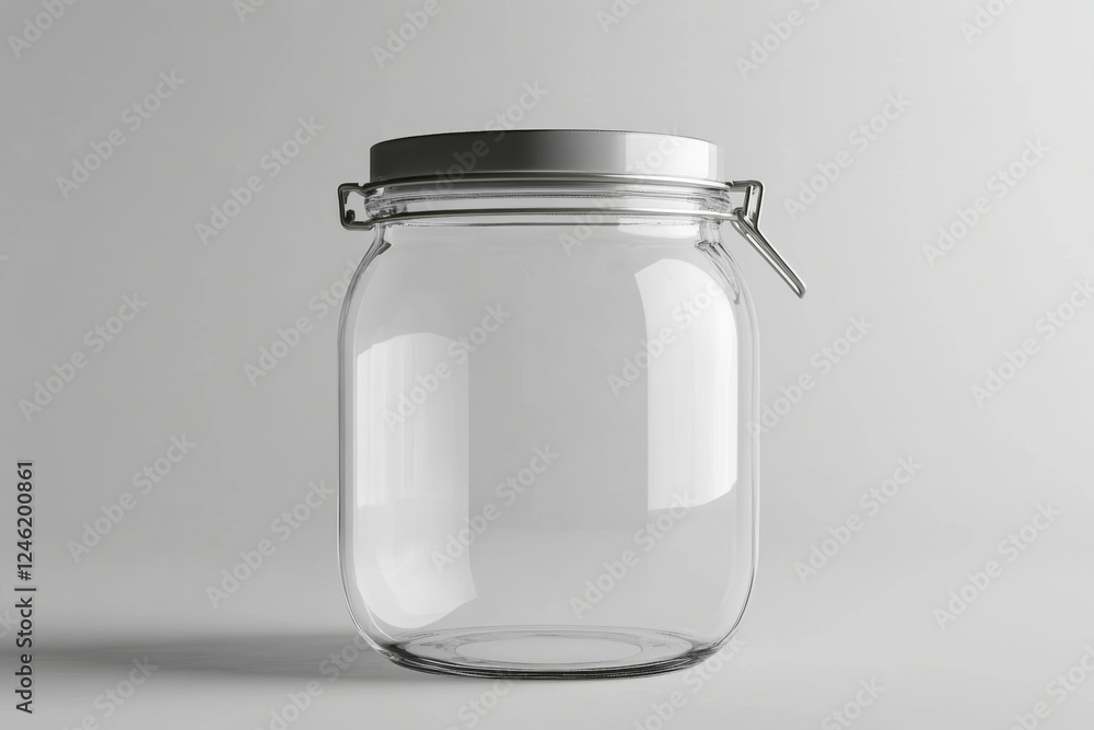 Empty Glass Jar with Metal Lid - Simple Storage Solution Empty Glass Jar with Metal Lid - Simple Storage Solution