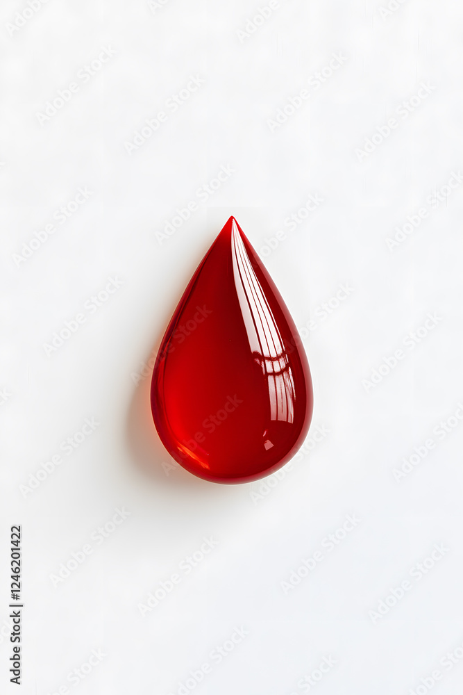 Fototapeta premium Realistic 3d red blood drop isolated on white background 