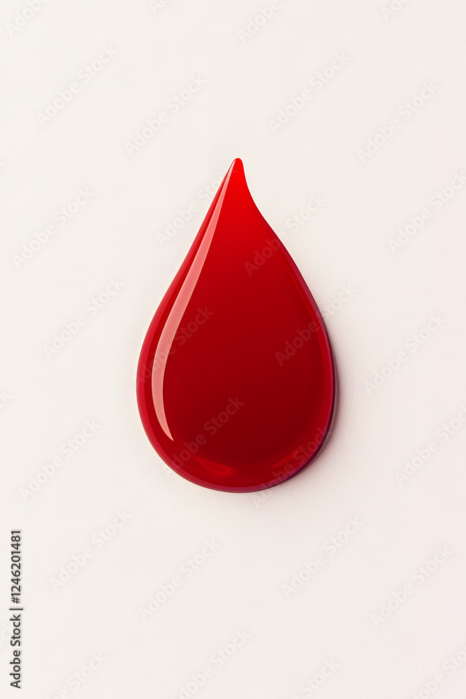 Fototapeta premium Realistic 3d red blood drop isolated on white background 