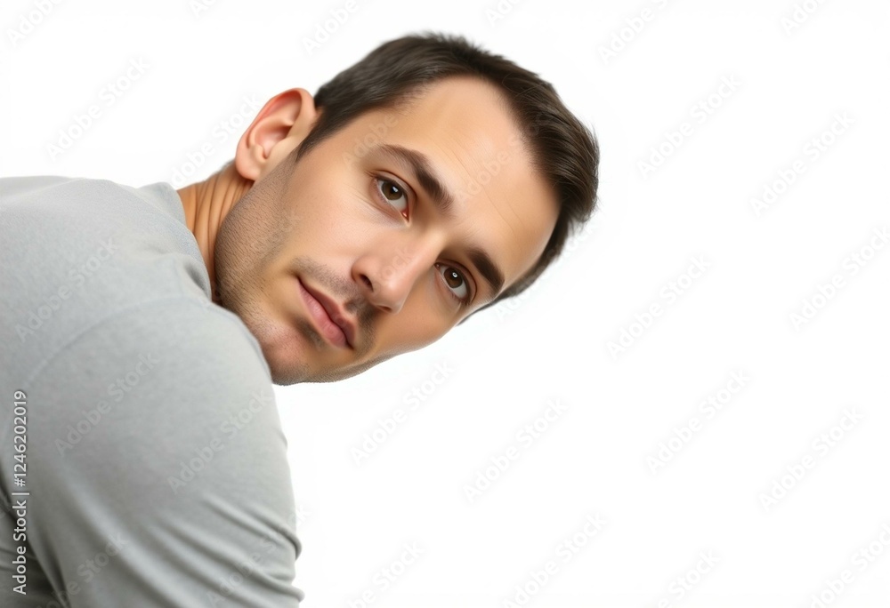 Half-length male portrait on white background Half-length male portrait on white background