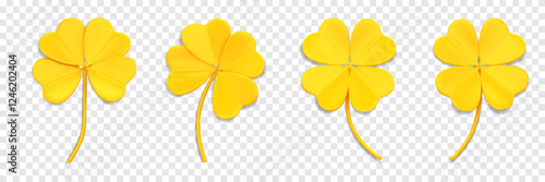 Tableau sur toile 3D yellow clover leaves