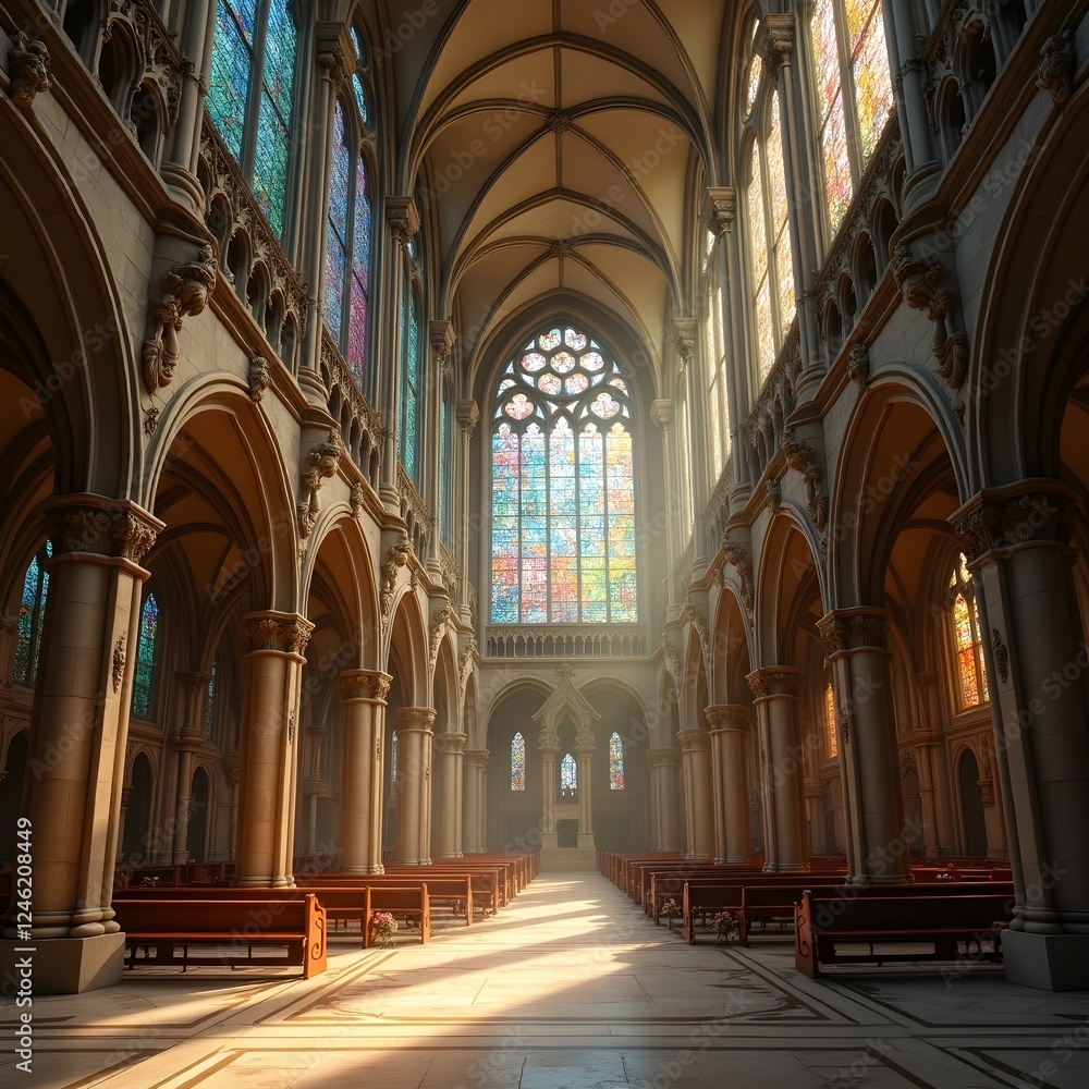 Obraz premium interior of the cathedral of st vitus in prague