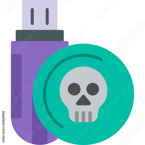 Infected Usb Drive Vector Icon