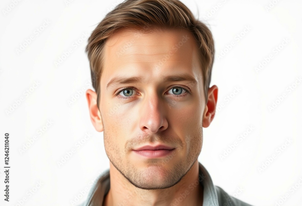 Fototapeta premium Male portrait on white background