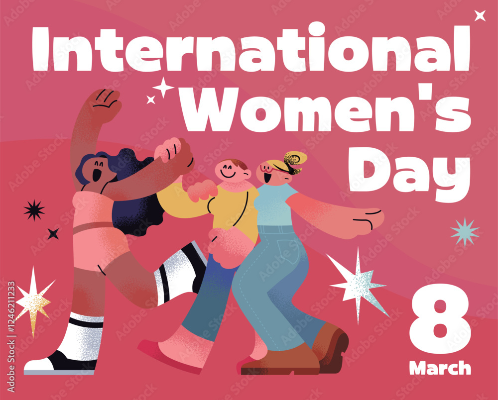 Fototapeta premium International Women's Day illustration banner