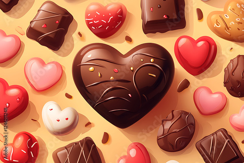 A colorful assortment of heart-shaped chocolates, perfect for gifting on special occasions.