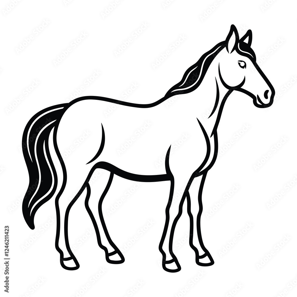 Fototapeta premium horse silhouette vector style design art 