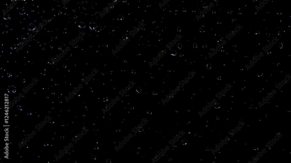 Glass with rain drops against dark background. Generative AI Glass with rain drops against dark background. Generative AI
