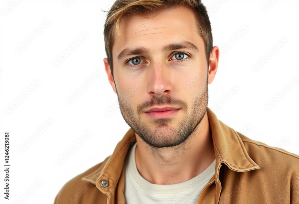 Fototapeta premium Male portrait on white background