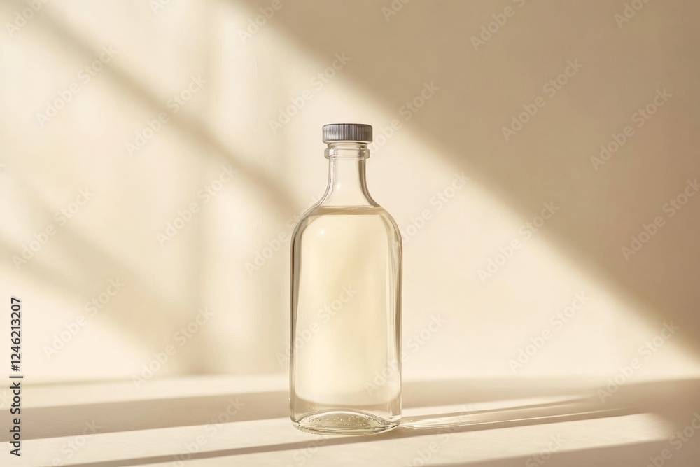 Elegant Empty Glass Bottle - Minimalist Design Elegant Empty Glass Bottle - Minimalist Design