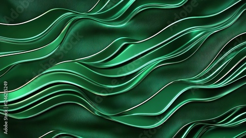 Abstract green tech background with digital waves.