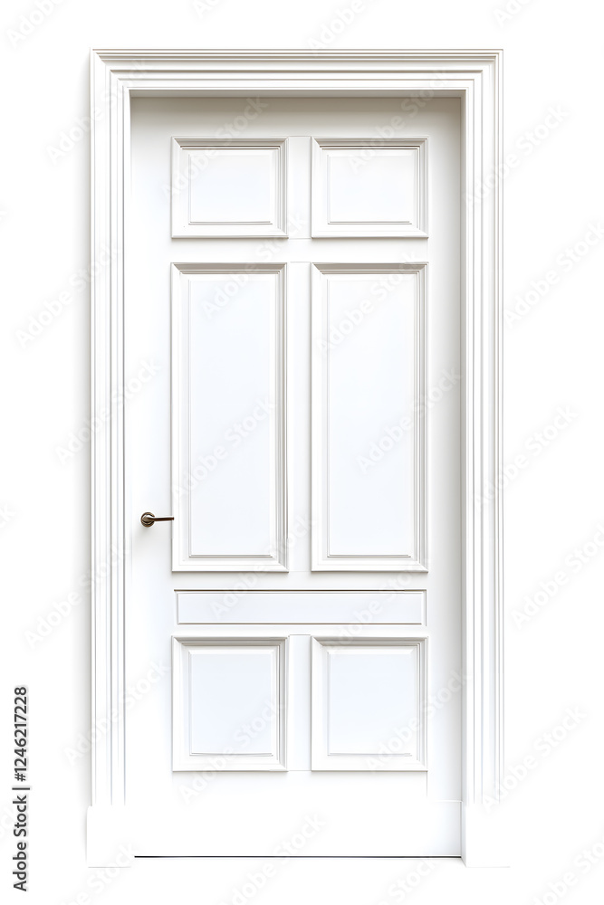 White door mock up, classic framed molded isolated on white background
White door mock up, classic framed molded isolated on white background