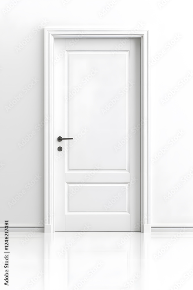 White door mock up, classic framed molded isolated on white background
White door mock up, classic framed molded isolated on white background